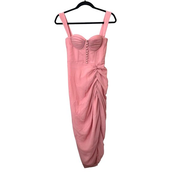 ADEIRLINA Showtime II Corset Style Midi Dress Pink NWT XS - Picture 2 of 7